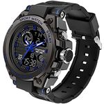 findtime Military Watches for Men Waterproof Tactical Watches Men Army Digital Sports Outdoor Stopwatch LED Survival Tough Electronic Alarm Clock Black Gold Wrist Watch