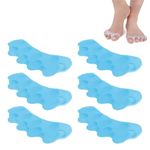 zoerbufan Toe Separators [3 Pair], Toe Stretcher for Overlapping Toes to Relax Toes, Silicone Toe Straighteners for Hallux Valgus, Soft Gel Toe Spacers for Correct Bunions, Running and Yoga(Blue)