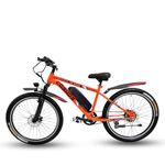 SS Bikes | Orange Cosmos 26-Inches Mountain Electric Cycle/Bicycle-55 Km Range, 250W BLDC Motor, 36V/10Ah Battery, Dual Disc Brakes & Front Suspension, Pedal Assist, 90% Assembled Battery Cycle,