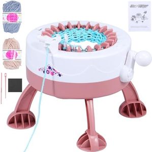 DIY Knitting Machine, 22 Needles Smart Weaving Machine Round Knitting Machines, Rotating Double Knitting Machine Kit, Rotating Kid Toy, Hand Crank Knitting Machine for Beginners Adults Scarf Hat