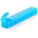 Weekly Pill Box Organiser, SUKUOS XL Daily 7 Day Pill Organiser BPA Free Travel Pill Case for Pills, Vitamin, Medication and Tablets(Black)