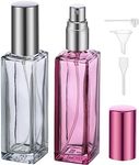 Segbeauty Perfume Bottles Empty Refillable, 2 Pcs 20ml Portable Perfume Sprayer, Perfume Atomiser Glass, Leakproof Perfume Containers for Traveling (Grey+Purple)