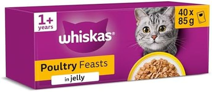 WHISKAS Adult Wet Cat Food in Jelly 40x85g Poultry Feasts