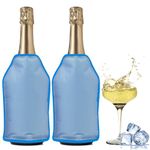 2 PCS Ice Wine Sleeve, Ice Wine Bag, Wine Chiller, Wine Cooler Refrigerator, Wine Bottle Cooler for Red White Champagne or Sparkling. Gel Cooling Holder Freestanding Carrier Chilling (Blue)