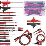 Test Leads, Multimeter Electronic Test Leads Kit Professional Digital Multimeter Accessories Kit with Test Extension, Alligator Clips, Test Probes and Plunger Mini-Hooks (22-Pieces)