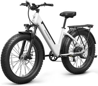 PUCKIPUPPY Electric Bike for Adults 960W Peak, 48V 15AH Removable Battery Electric Bicycle, 28MPH Commuter E-Bike, 7 Speed, Up to 60 Miles,All Terrain 26" Fat Tire Front Suspension, Samoyed