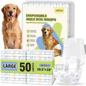 Large Dog Diapers Male, 50Ct, Disposable Dog Wraps for Medium to Large Dogs