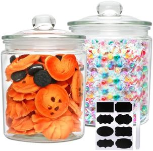 Accguan 67oz Glass Cookie Jar, Glass Food Storage Containers with Airtight Lid,Glass Jars for Bath Salts,Flour,Spices,Halloween Candy,Detergent,Kitchen Storage, DIY Gifts,Wedding,Party(2pack)