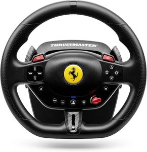 Thrustmaster T98 Ferrari 296 GTB Racing Wheel & Pedals - Official Ferrari Licensed Wheel for PS5, PS4 & PC - Bungee Cord Technology - Manettino Dial with 3 Driving Profiles - Black