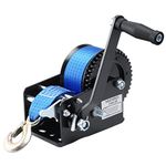 SPARKWHIZ Boat Trailer Winch Hand Winch 3500lbs Heavy Duty Hook with 33ft (10m) Polyester Strap Hand Crank Winch, Two Way Ratchet Boat Winch for Trailer Truck ATV Boat