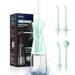 Water Dental Flosser Picks for Teeth: 4 Modes Cordless Flosser 300ML Portable Electric Flosser for Teeth Cleaning Rechargeable IPX7 Waterproof Travel Tooth Pick Cleaner Green