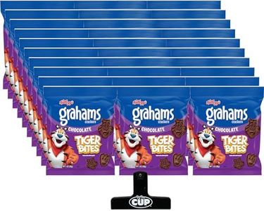 Kellogg's Tiger Bites, Chocolate Graham Crackers, 1 oz (Pack of 30) with By The Cup Bag Clip