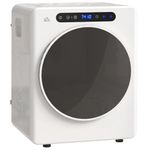 HOMCOM 5/3 kg Vented Tumble Dryer, 1000W Compact Freestanding Tumble Dryer with Stainless Steel Anti-Crease Reverse Tumble, Extra Dry & ECO Modes, Multiple Timer & Heat Settings, White