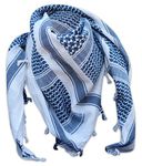 SHEMAGH SCARF ARMY ISSUE ARAB MILITARY FORCES SAS BIKER NECK WARMER (Navy and White, One Size)