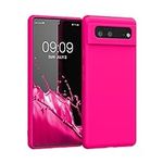 kwmobile Case Compatible with Google Pixel 6 Case - Slim Protective TPU Silicone Phone Cover - Neon Pink