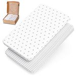 2 x Fitted Sheet for Prams, Side Bed, Cradle and Bassinet, Oeko-Tex 100% Jersey Cotton, Cuddly Soft Fitted Sheet (Zig-Zag Dots Grey White, 55 x 90 cm)