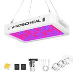 KOSCHEAL 1200W LED Grow Light Full Spectrum with Samsung LM301B and UV LEDs Daisy Chain Grow Lights for Indoor Plants Greenhouse Hydroponic Growing Lamps with Veg Bloom Switch Output 140W