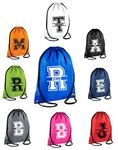 Personalised Name and Split Letter Drawstring Bag School Club Sports Team Adult Soccer PE Custom Name Childrens Bag Kids Backpack Soccer Bag