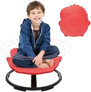 LWuuywa Sensory Spinning Chair for Autistic Kids Swivel Chair with Non-Slip Design, Training Body Coordination, Dinosaur Shape Wobble Chair Sit and Spin Toys Chairs (Red)