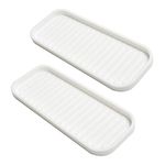 Silicone Sponge Holder Kitchen Sink Organizer Tray Dish Caddy Soap Dispenser, Scrubber Spoon Holder,Dishwashing Accessories 2 Pack (White)