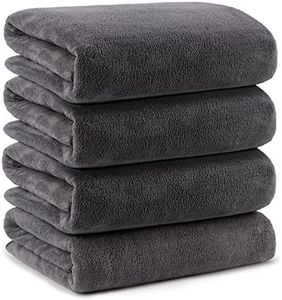 ORIGHTY Bath Towels Set Pack of 4(27’’ x 54’’) - Soft Feel Microfiber Bath Towels for Bathroom, Highly Absorbent Bath Sheet, Quick Drying Shower Towels, Fluffy Towel for Gym, Beach, SPA - Gery