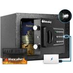 Voncabay Money Safe Box for Home with Sensor Light and Mute Function & Fireproof Security Safe Box, Lock Box Fireproof Safe with Digital Keypad