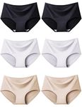 Kiench Teen Girls Seamless Underwear Women No Show Stretch Bikini Panties 6-Pack US/CA 12-14 Years/Kids Panties Size 16-18, Basic