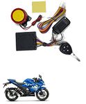 Qiisx Tubeless Motorcycle/Bike Alarm Security System Button Remote Key Anti-Theft Alarm with Dual Remote Control for Suzuki Gixxer SF