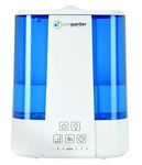 Germ Guardian Pure Guardian H5225WCA Ultrasonic Warm and Cool Mist Humidifier, 100 Hrs. Run Time, 2 Gal. Tank Capacity, 560 Sq. Ft. Coverage, Quiet, Filter Free, Silver Clean Treated Tank, Essential Oil Tray