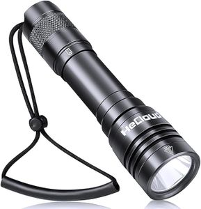 HECLOUD 5500LM Scuba Diving Flashlight with Rechargeable Dive Light Scuba Diving Underwater Flashlight 328ft IPX8 Waterproof 4 Modes Scuba Dive Light with Charger for Submarine Deep Sea Snorkeling