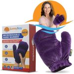 SunnyBay Heated Glove for Women and Men, 1.4 lbs Microwave Heating Pad for Hands, Functional Design with Wrist Elastic and Easy Grip, Washable and Unscented, 8.8x7.2 Inches (1 Glove, Purple)