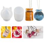 Finyoffiy 2Pcs Drift Bottle Resin Mold Mini Sphere Silicone Molds 3D Bottle Epoxy Casting Mold for Woman Necklace Jewelry Decor (2 Pack)