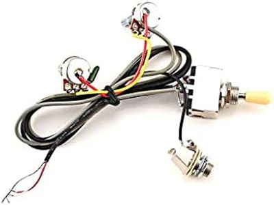 Alnicov Set di cablaggi per chitarra Interruttore a levetta a 3 vie precablato 1T1V 500K Pot Kit di cablaggio con uscita 6.35 per chitarra elettrica LP