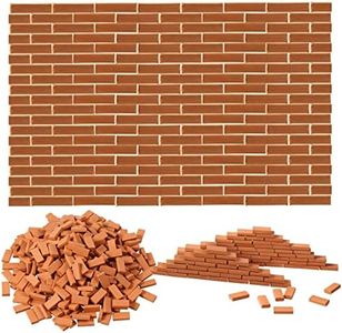 350 Pieces Mini Bricks Tiny Bricks for Landscaping Yellow Miniature Bricks Model Brick Wall Small Bricks for Crafts Realistic Fake Bricks Mini Blocks for Dollhouse Mini Garden Accessories,1/35 Scale