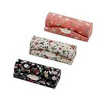 Lipstick Case Holder with Mirror, Hanyi 3 Pcs Vintage Floral Print Lipstick Holder Box for Purse