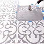 STENCILIT® Scandinavian Tile Stencil for Painting Floors - Repositionable Tile Stencil - Concrete Stencils for Patio - Tile Stencils For Painting Floors (16in x 16in)