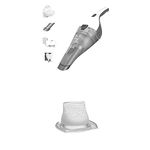 BLACK+DECKER Dustbuster Handheld Vacuum, Cordless, White (HNVC215B10) and HNVCF10 dustbuster QuickClean Replacement Filter