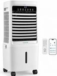 SereneLife Tower Fan, Smart Stand Up Bladeless Tower Fan with WiFi and Remote Control, 1700 CFM High Velocity Output, 25 Liter Detachable Water Tank, Boosted AC Flow with 4 Ice Packs Included