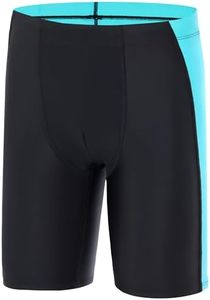 RIKUAOU Boys Swim Jammers Youth Competitive Swimming Team Shorts Swimsuit, Kids Quick Dry Athletic Compression Trunks UPF 50+