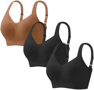 YAFINMO Sports Bras for Women High Support Wireless Bras No Underwire Push Up Full Coverage Bra Seamless Crossover Bra 3PCS
