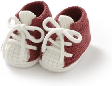 DovFanny Baby Booties Newborn Baby First Shoes Cozy Warm Knit Soft Booties for Toddler Infant Boy Girl (red, Infant, 0 Months, Age Range, US Footwear Size System, 3 Months, Medium)