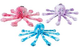 Gor Pets Fun Dog Chew Toy Soft Cuddly with Squeeky Feet - Mommy Octopus, 15-inch(Assorted colors)