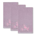 La Maison Woven Embroidered Tea Towels Pack of 3 Large 40 x 70cm Super Absorbent Housewarming Gifts 4 Styles Cotton Rich (Lavender, Flamingo)