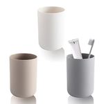 3PCS Bathroom Toothbrush Cup Unbreakable Plastic Tumbler Cup, Reusable Drinking Toothbrush Holder, Tooth Brushing Cups Sturdy and Stackable Toothbrush Mug