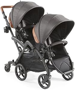 Contours Curve V2 Convertible Tandem Double Baby Stroller & Toddler Stroller - Twin Stroller, 360 Turns, Removable and Reversible Seats, Infant Car Seat Compatibility - Black Herringbone