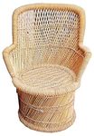 Harish Handmakers ! Eco-Friendly Handmade Bamboo Mudda Chair with Beige - Standard Size