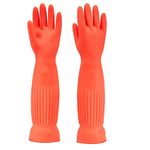 YIOIY Rubber Cleaning Gloves,Waterproof and Oil-resistance Glove for kitchen Cleaning,Clothes Washing,Household Cleaning, Dishwashing,Car Wash,Indoor and Outdoor Cleaning (Red, S)