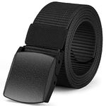 IronSeals Military Tactical Web Belt, Webbing Nylon Outdoor Web Belt with Plastic Buckle