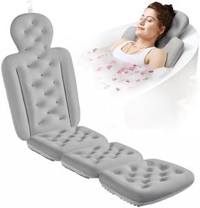 Full Body Bath Pillow for Bathtub, Thick Bathtub Cushion with Laundry Bag, Luxury Tub Pillow for Bath for Headrest Neck and Back Support Gray 60" x 16"
