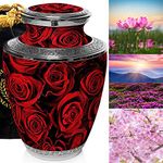 Crimson Rose Cremation Urns for Human Ashes Adult for Funeral, Burial, Columbarium or Home, Cremation Urns for Human Ashes Adult 200 Cubic Inches, Urns for Ashes, Adult/Large